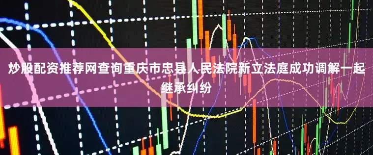 炒股配资推荐网查询重庆市忠县人民法院新立法庭成功调解一起继承纠纷